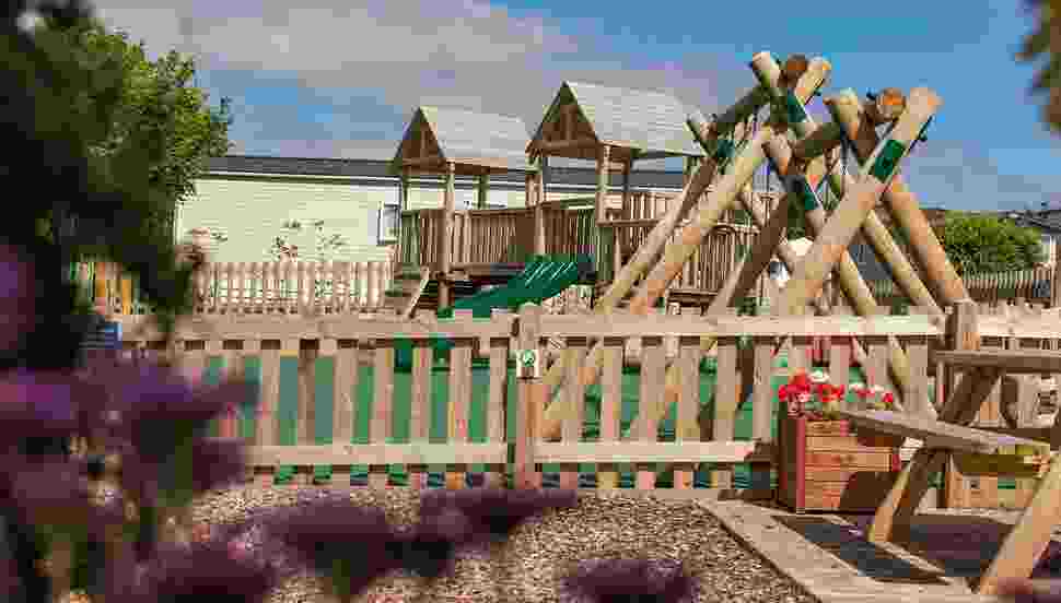 Childrens play areas at Sun Haven Holiday Park Mawgan Porth Cornwall